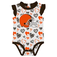 Newborn & Infant Cleveland Browns Happy Hearts 2-Piece Bodysuit Set