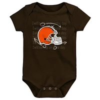 Newborn & Infant Cleveland Browns Team Starter 3-Pack Bodysuit Set