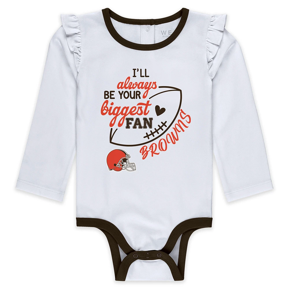 Newborn & Infant WEAR by Erin Andrews Cleveland Browns Three-Piece Long Sleeve Bodysuit, Tutu and Sweatpants Set
