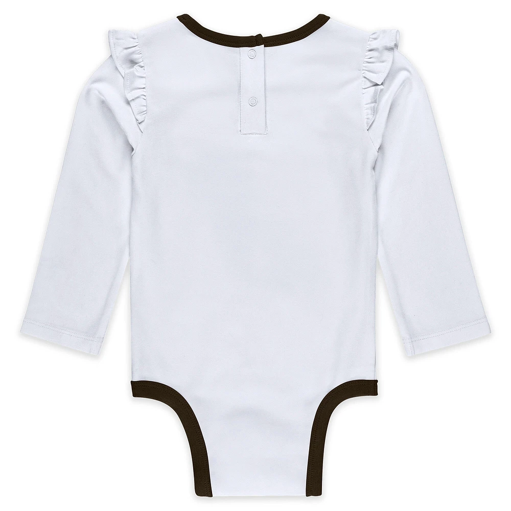 Newborn & Infant WEAR by Erin Andrews Cleveland Browns Three-Piece Long Sleeve Bodysuit, Tutu and Sweatpants Set