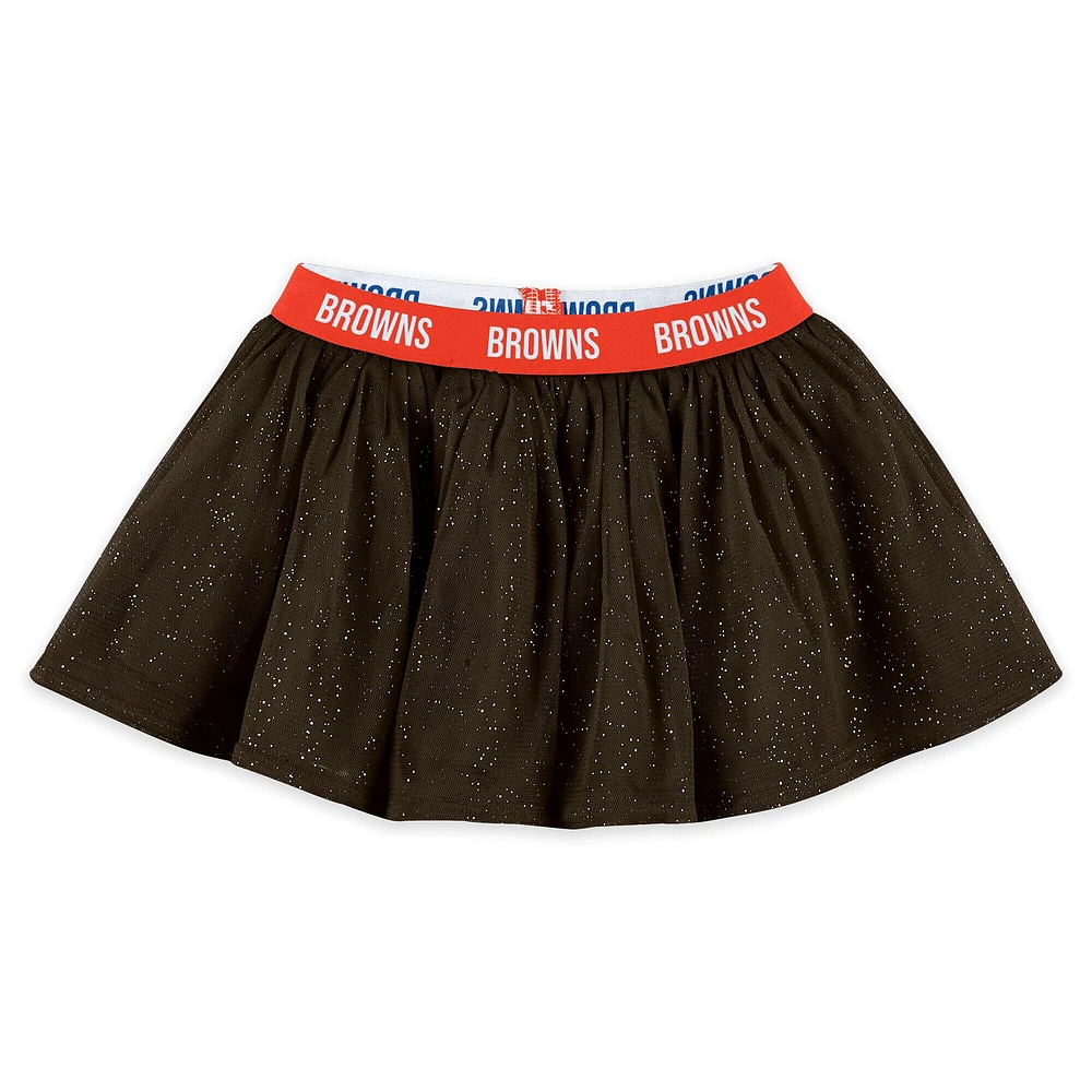 Newborn & Infant WEAR by Erin Andrews Cleveland Browns Three-Piece Long Sleeve Bodysuit, Tutu and Sweatpants Set