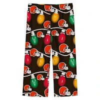 Preschool Cleveland Browns Two-Piece Garland Holiday Long Sleeve Pajama Set
