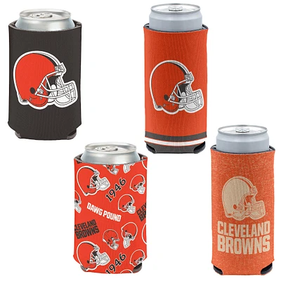 Lot de 4 glacières WinCraft Cleveland Browns de 12 oz et de glacières fines