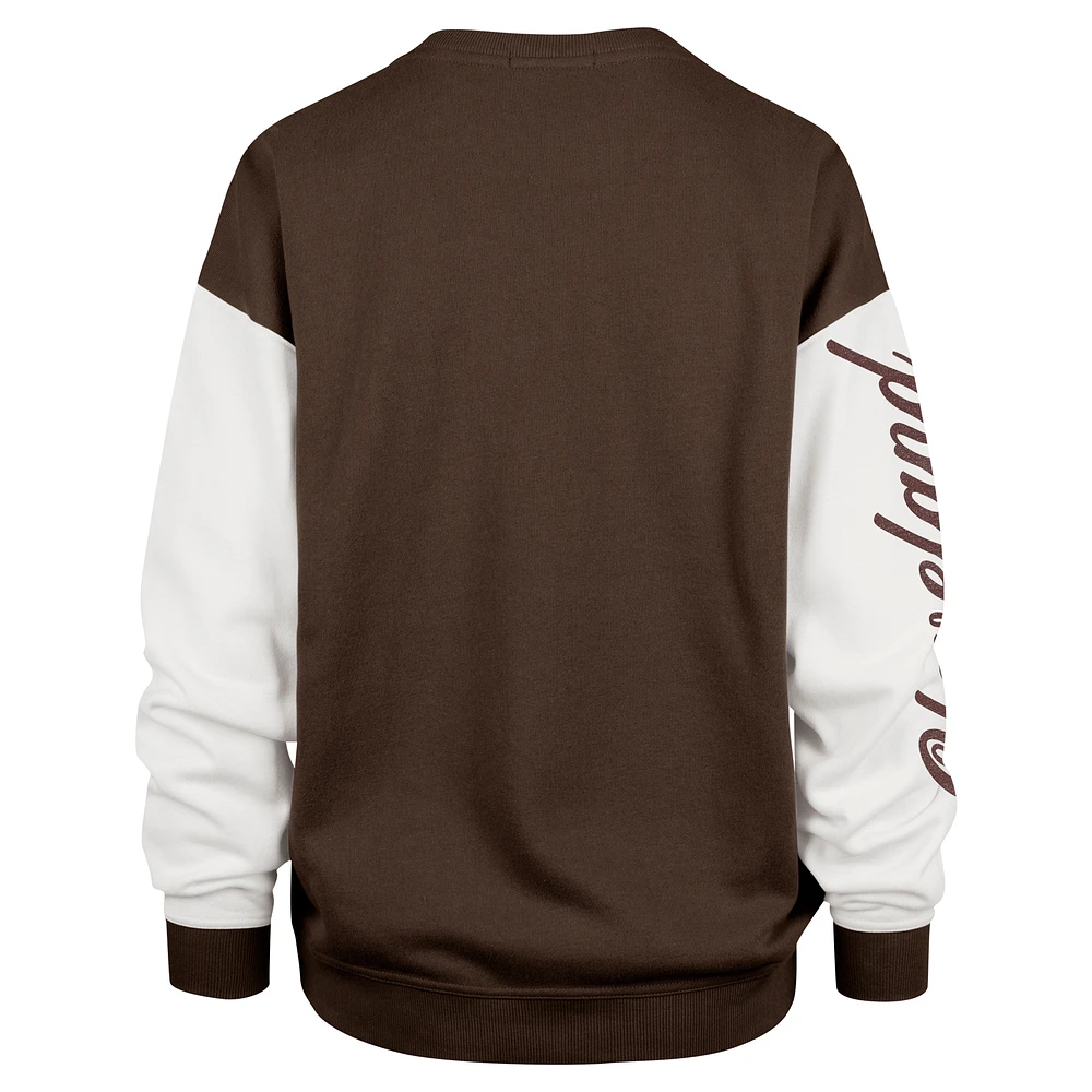 Women's '47  Brown Cleveland Browns Double Header Rise Andie Pullover Sweatshirt