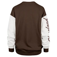 Women's '47  Brown Cleveland Browns Double Header Rise Andie Pullover Sweatshirt