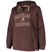 Women's '47  Brown Cleveland Browns Plus Clarity Kennedy Pullover Hoodie