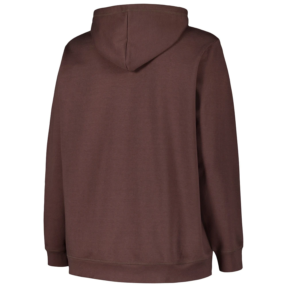 Women's '47  Brown Cleveland Browns Plus Clarity Kennedy Pullover Hoodie