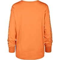 Women's '47 Orange Cleveland Browns Tom Cat Lightweight Long Sleeve T-Shirt