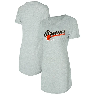 Chemise de nuit en tricot gris pour femme Concepts Sport Cleveland Browns Petition