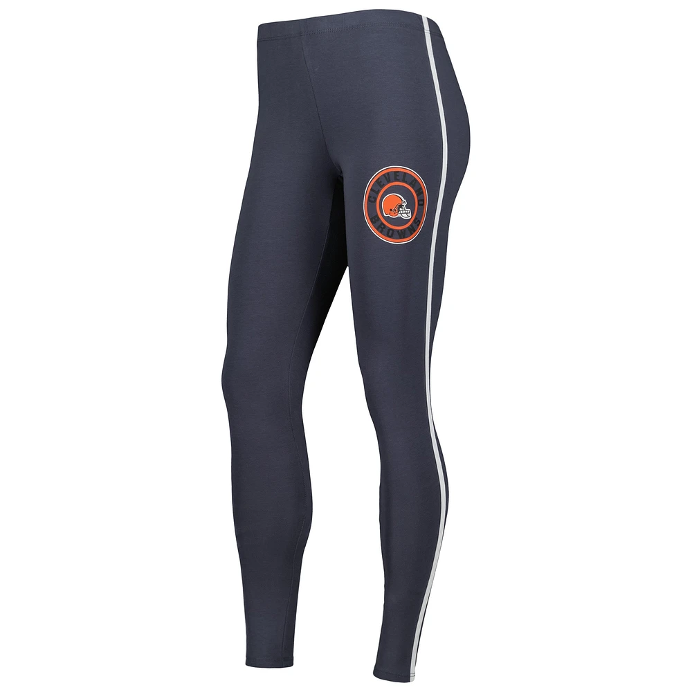 Women's Concepts Sport White/Charcoal Cleveland Browns Sonata T-Shirt & Leggings Sleep Set