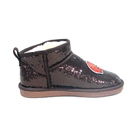 Women's Cuce  Brown Cleveland Browns Sequin Ankle Boots