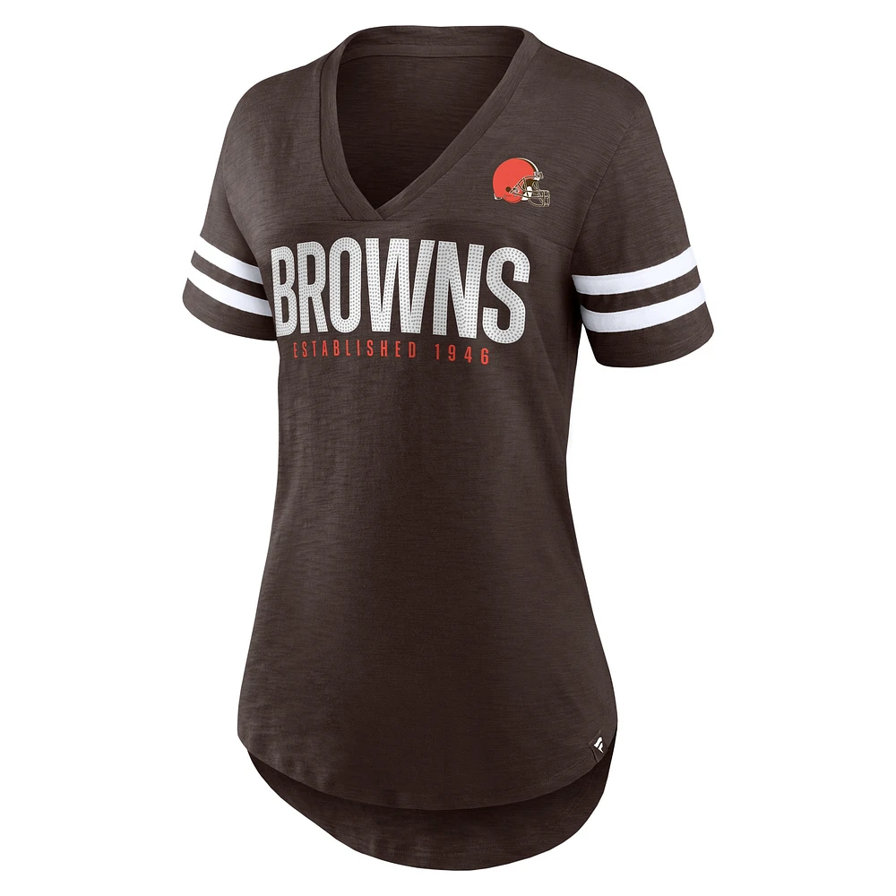 Women's Fanatics Brown Cleveland Browns Speed Tested V-Neck T-Shirt