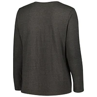 Women's Fanatics Charcoal Cleveland Browns Plus Primary Logo Long Sleeve T-Shirt