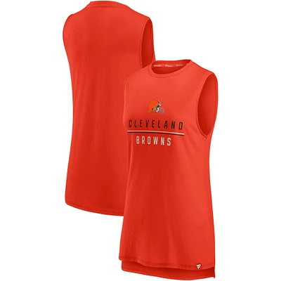 Débardeur orange Fanatics pour femmes Cleveland Browns True Contender