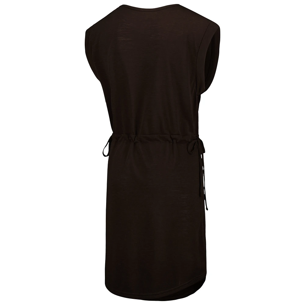 Women's G-III 4Her by Carl Banks Brown Cleveland Browns G.O.A.T. Swimsuit Cover-Up