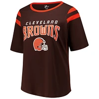 Women's G-III 4Her by Carl Banks Brown Cleveland Browns Plus Linebacker T-Shirt
