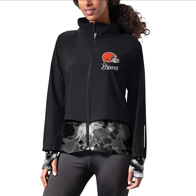 Veste de course à glissière entièrement zippée MSX by Michael Strahan Cleveland Browns Grace Raglan pour femmes