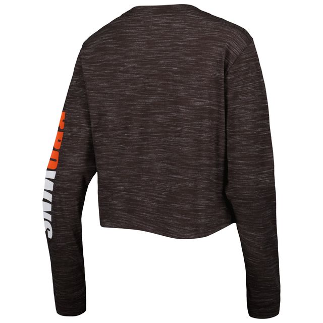 T-shirt court à manches longues Cleveland Browns New Era pour femme