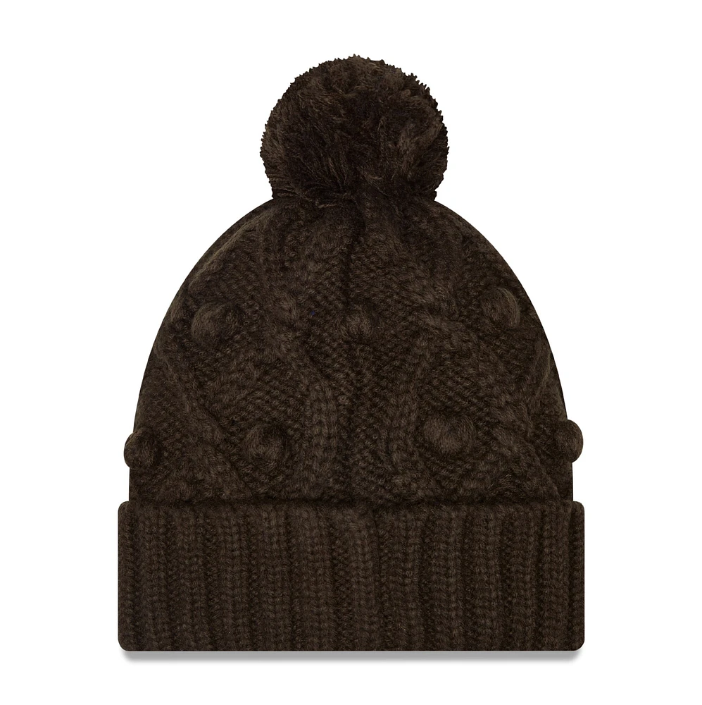 Women's New Era Brown Cleveland Browns Toasty Cuffed Pom Knit - Hat