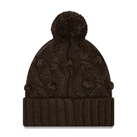 Women's New Era Brown Cleveland Browns Toasty Cuffed Pom Knit - Hat