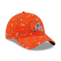 Women's New Era Orange Cleveland Browns  Floral 9TWENTY Adjustable Hat