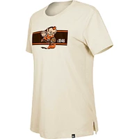 Women's New Era  Tan Cleveland Browns Third Down Historic T-Shirt
