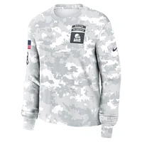 Women's Nike Arctic Camo Cleveland Browns 2024 Salute To Service Performance Long Sleeve T-Shirt