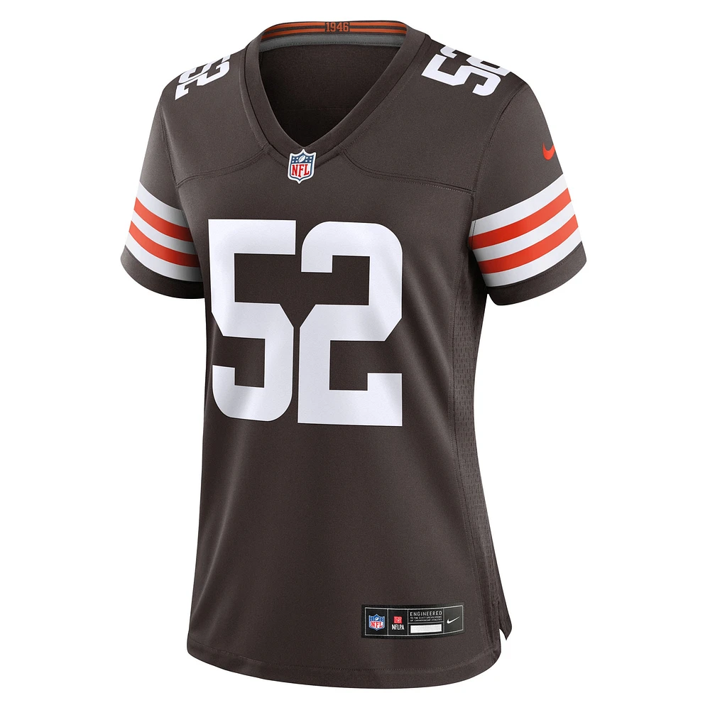 Women's Nike Elerson Smith  Brown Cleveland Browns Team Game Jersey