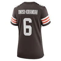 Women's Nike Jeremiah Owusu-Koramoah Brown Cleveland Browns Team Game Jersey