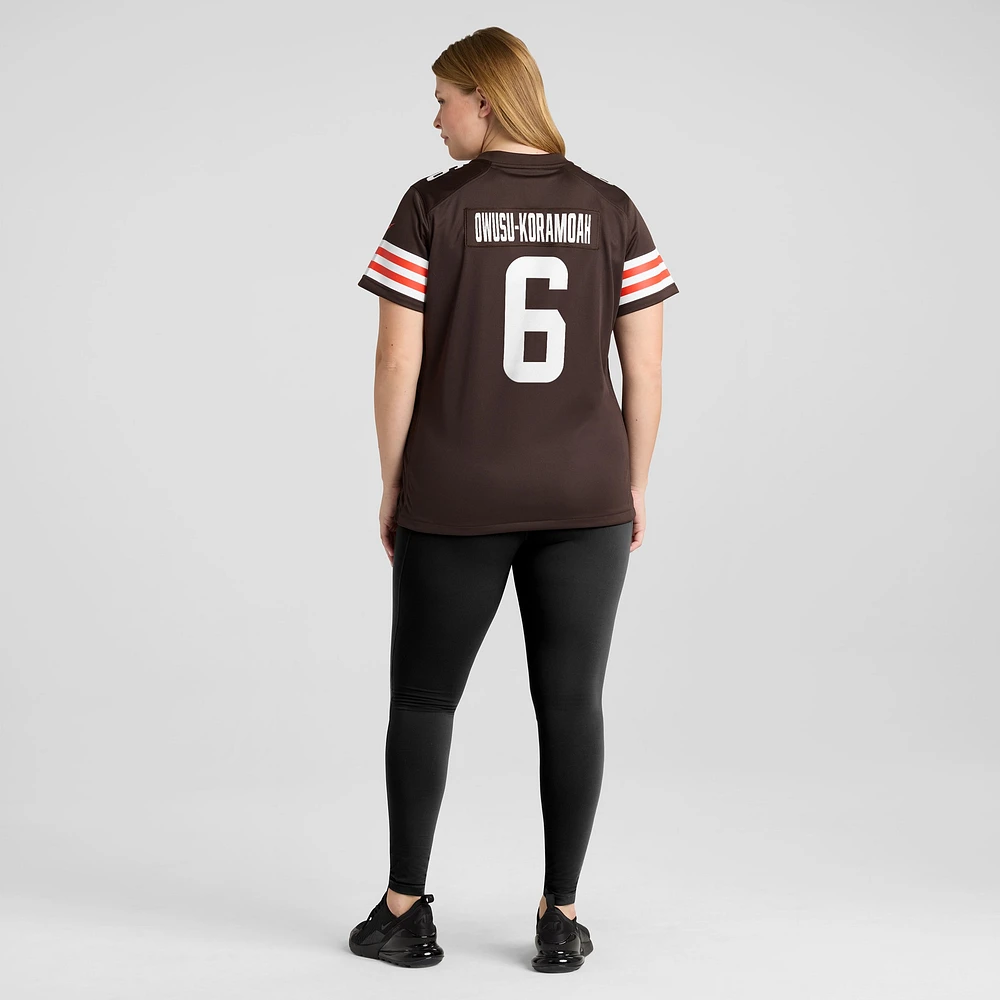 Women's Nike Jeremiah Owusu-Koramoah Brown Cleveland Browns Team Game Jersey