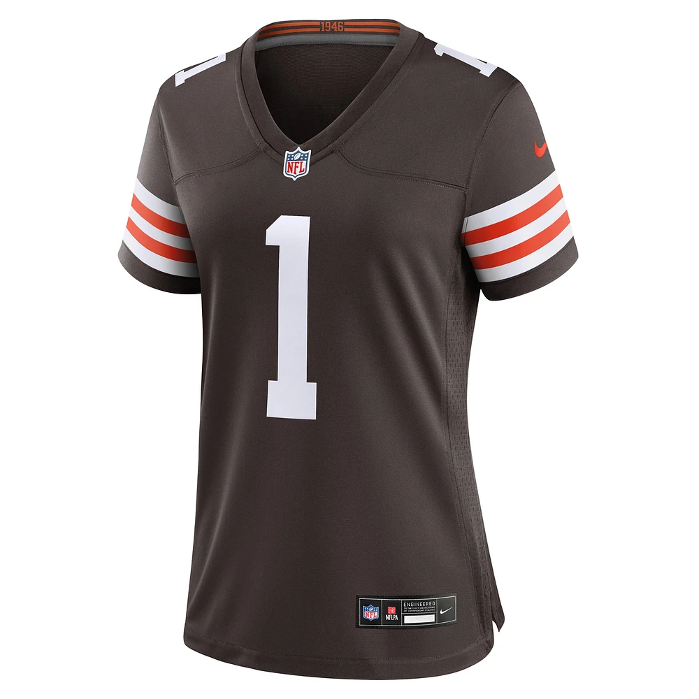 Women's Nike Number 1 Bride Brown Cleveland Browns Game Jersey