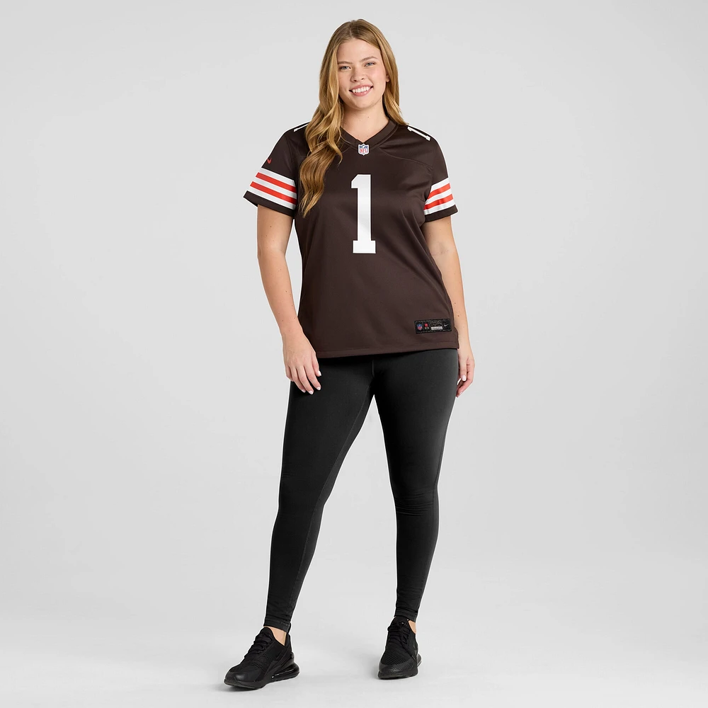 Women's Nike Number 1 Bride Brown Cleveland Browns Game Jersey