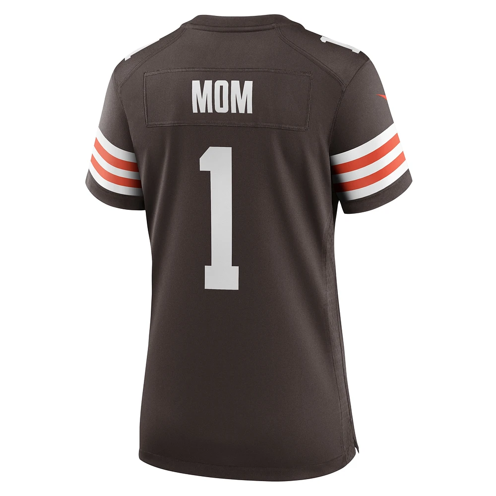 Women's Nike Number 1 Mom Brown Cleveland Browns Game Jersey