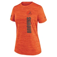 Women's Nike Orange Cleveland Browns Sideline Velocity Performance T-Shirt