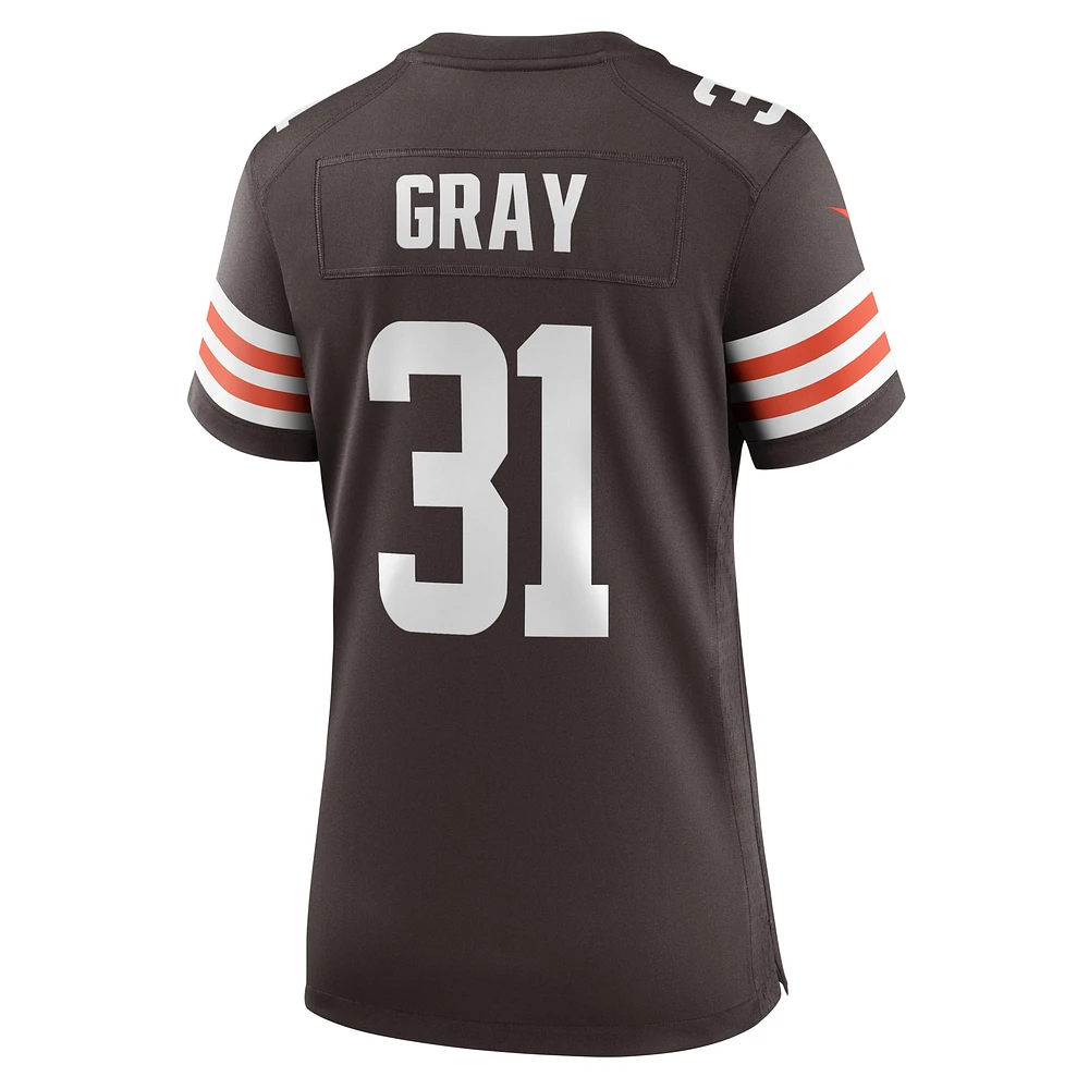 Women's Nike Vincent Gray  Brown Cleveland Browns Team Game Jersey
