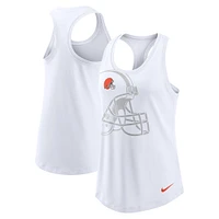 Women's Nike White Cleveland Browns Tri-Blend Racerback Scoop Neck Tank Top