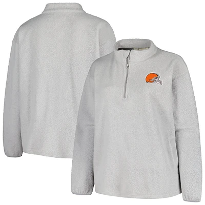 Veste en sherpa à quart de zip Cleveland Browns Profile pour femme, grise