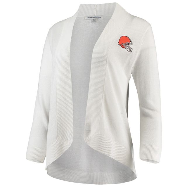 Cardigan ouvert Tommy Bahama pour femmes Cleveland Browns Lea blanc