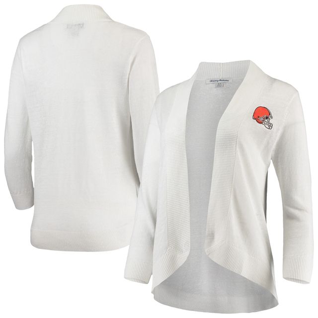 Cardigan ouvert Tommy Bahama pour femmes Cleveland Browns Lea blanc