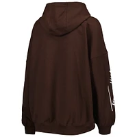 Women's Tommy Hilfiger Brown Cleveland Browns Becca Drop Shoulder Pullover Hoodie