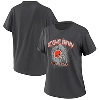 Women's WEAR by Erin Andrews Charcoal Cleveland Browns Boyfriend T-Shirt