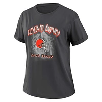 Women's WEAR by Erin Andrews Charcoal Cleveland Browns Boyfriend T-Shirt