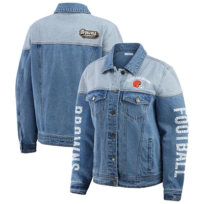 Veste en jean boutonnée pour femme WEAR by Erin Andrews Cleveland Browns