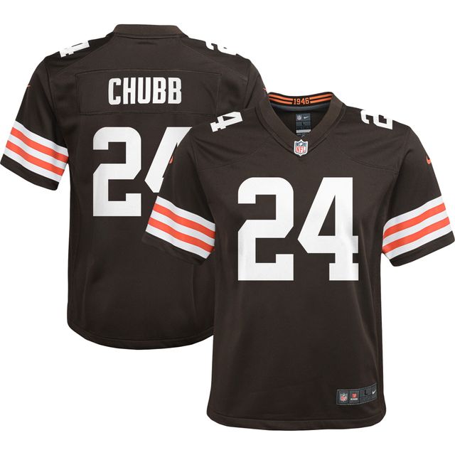 Jeu Nike Nick Chubb marron Cleveland Browns pour jeunes - Maillot