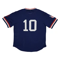 Men's Rings & Crwns #10 Navy Cleveland Buckeyes Mesh Replica V-Neck Jersey