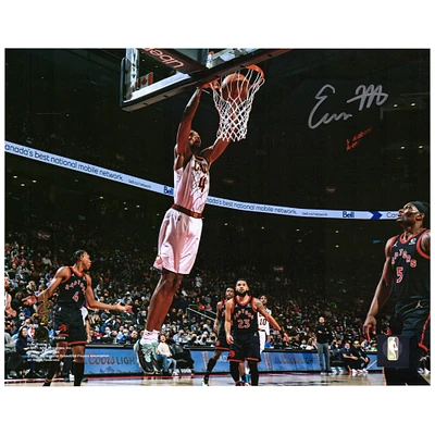 Evan Mobley Cleveland Cavaliers Autographed 8'' x 10'' White Jersey Dunk Photograph