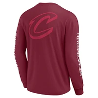 Men's Fanatics Wine Cleveland Cavaliers Elements Strive Long Sleeve T-Shirt