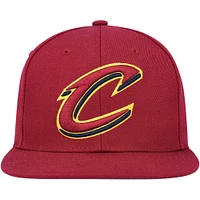 Men's Mitchell & Ness Burgundy Cleveland Cavaliers Ground 2.0 Snapback Hat