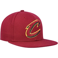 Men's Mitchell & Ness Burgundy Cleveland Cavaliers Ground 2.0 Snapback Hat