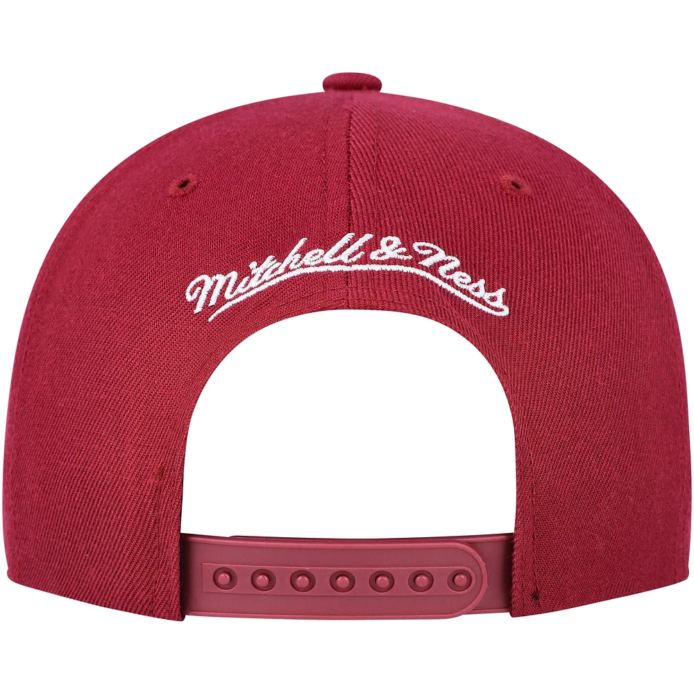 Men's Mitchell & Ness Burgundy Cleveland Cavaliers Ground 2.0 Snapback Hat